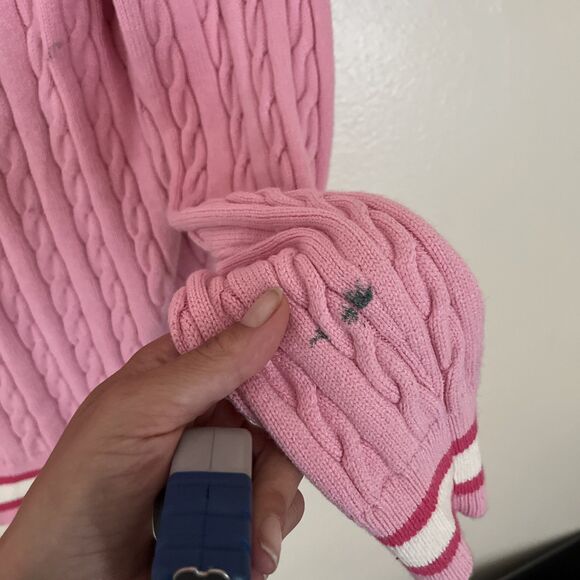 JEFFREE STAR Cosmetics Pink Embroidered Varsity Cableknit Sweater, Pink- M - Picture 6 of 10